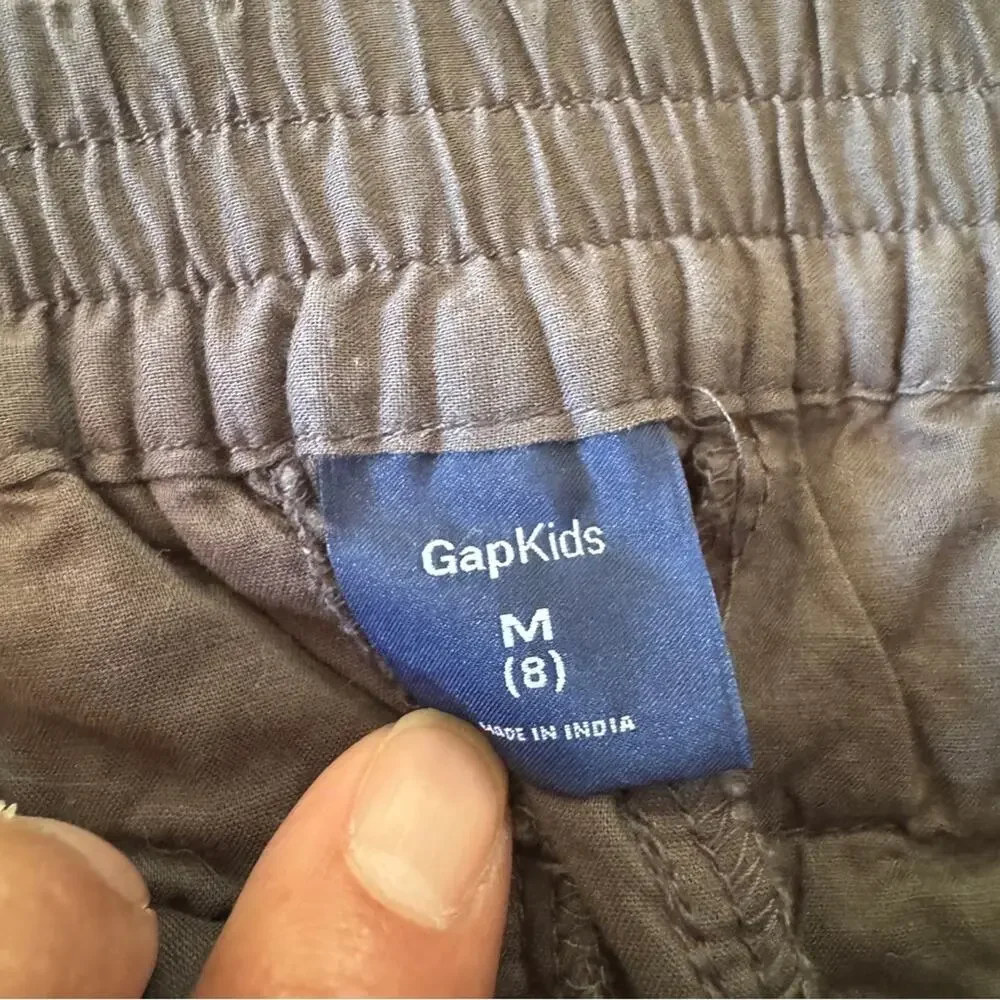 Gap Kids Girls Gray Cotton Eyelet Pants Airy Breathable Size M (8)